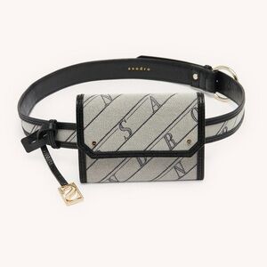 Sandro Paris - Monogrammed Canvas and Leather Belt Bag - Excellent Cond $495